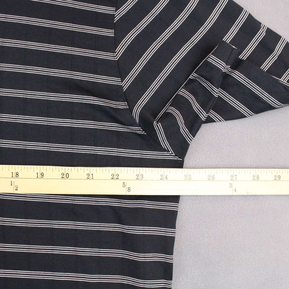 Nike Tiger Woods Polo Shirt Mens XL Black White Striped Cotton Polyester Golf - Picture 5 of 9